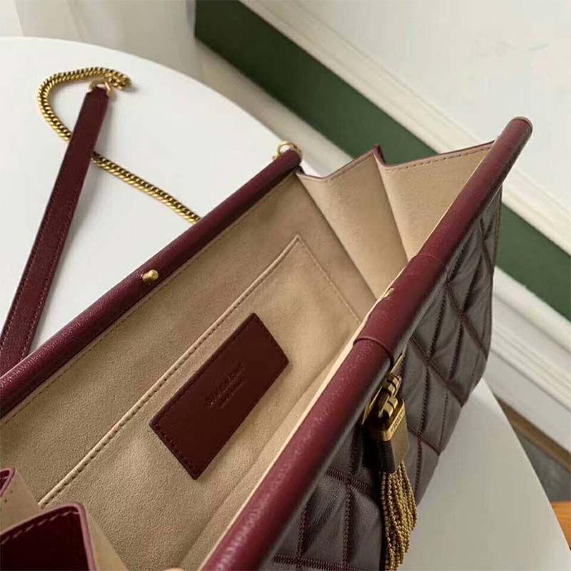 Givenchy Women Medium Gem Bag In Diamond Quilted Leather-Maroon - image 8