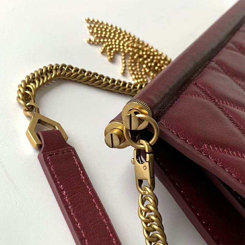 Givenchy Women Medium Gem Bag In Diamond Quilted Leather-Maroon - image 6