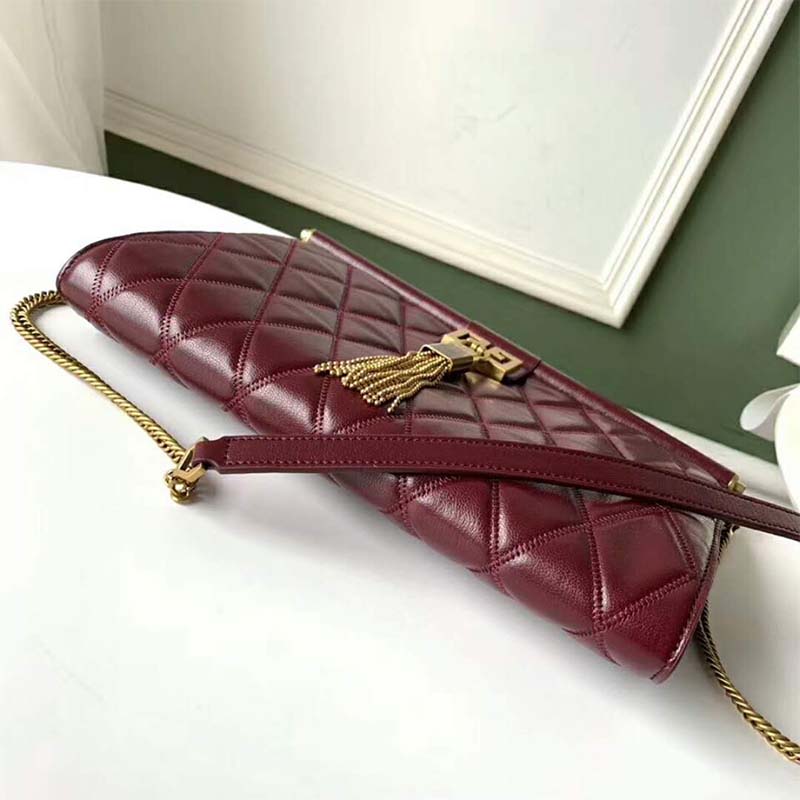 Givenchy Women Medium Gem Bag In Diamond Quilted Leather-Maroon - image 4
