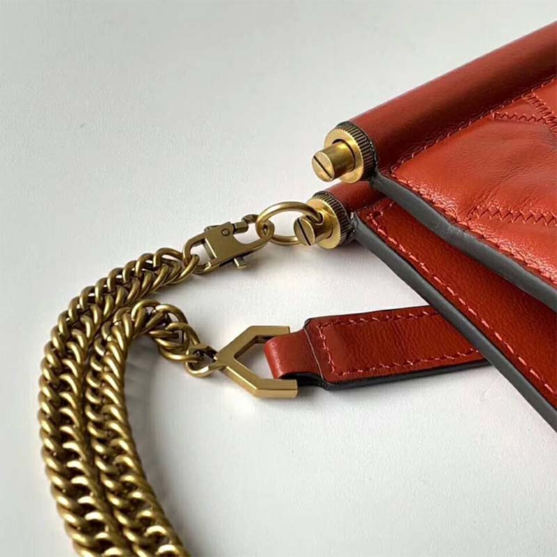 Givenchy Women Medium Gem Bag In Diamond Quilted Leather-Orange - image 8