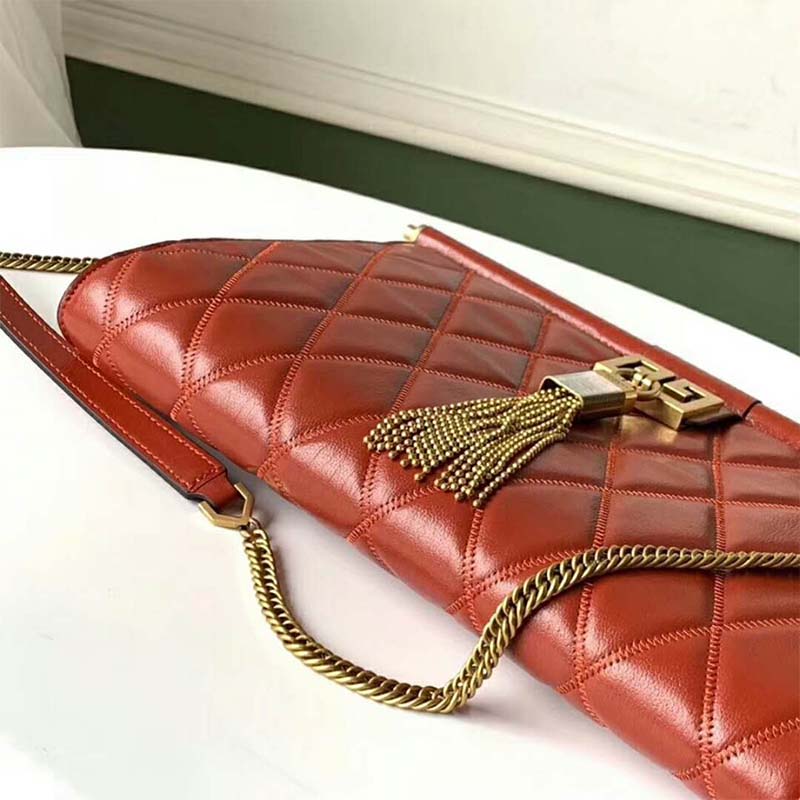 Givenchy Women Medium Gem Bag In Diamond Quilted Leather-Orange - image 6