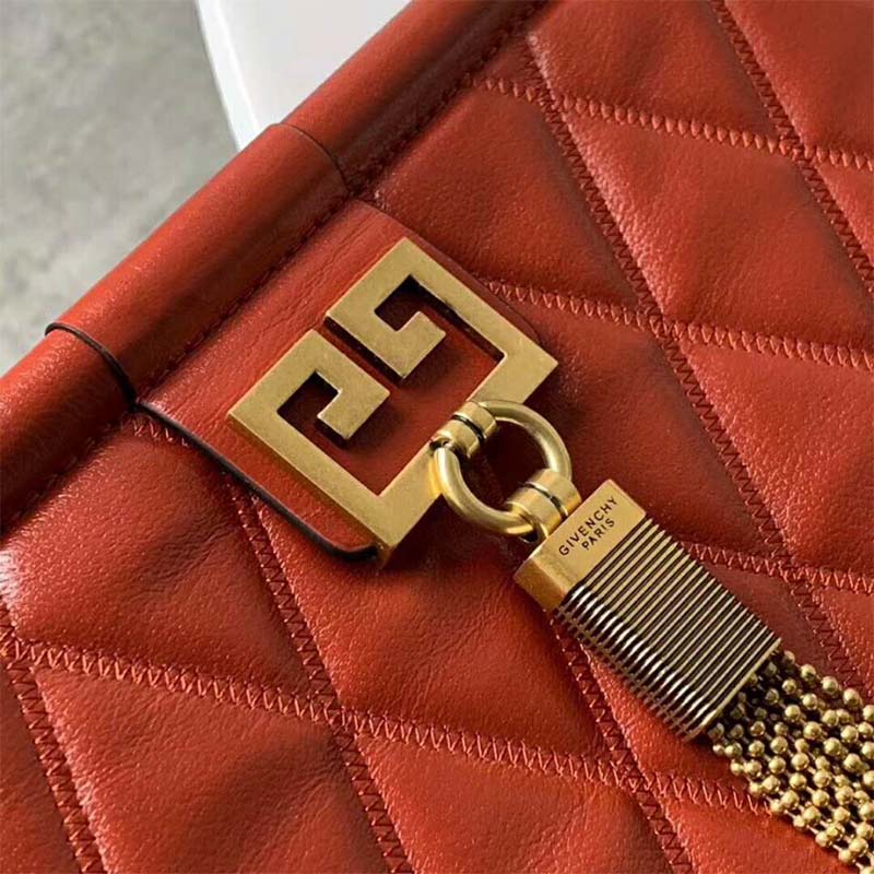 Givenchy Women Medium Gem Bag In Diamond Quilted Leather-Orange - image 7