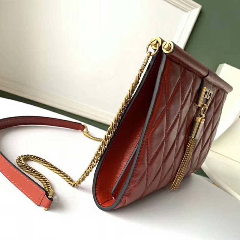 Givenchy Women Medium Gem Bag In Diamond Quilted Leather-Orange - image 4