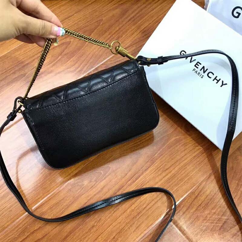 Givenchy Women Mini Pocket Bag in Diamond Quilted Leather-Black - image 4