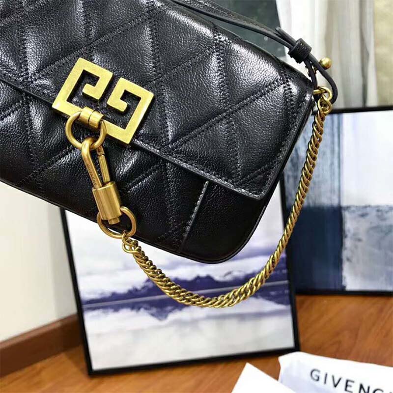 Givenchy Women Mini Pocket Bag in Diamond Quilted Leather-Black - image 9