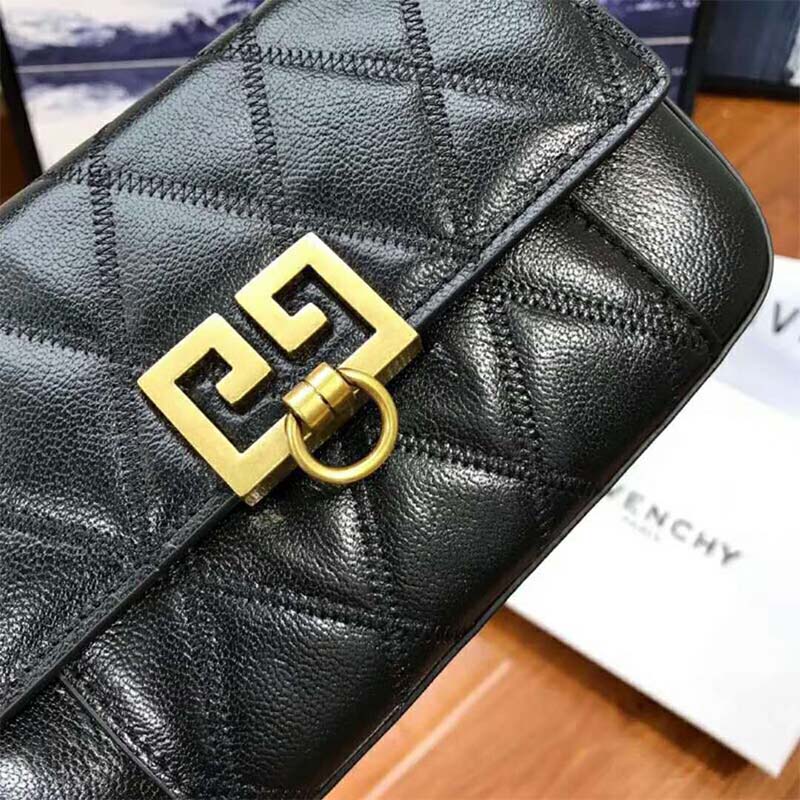 Givenchy Women Mini Pocket Bag in Diamond Quilted Leather-Black - image 8