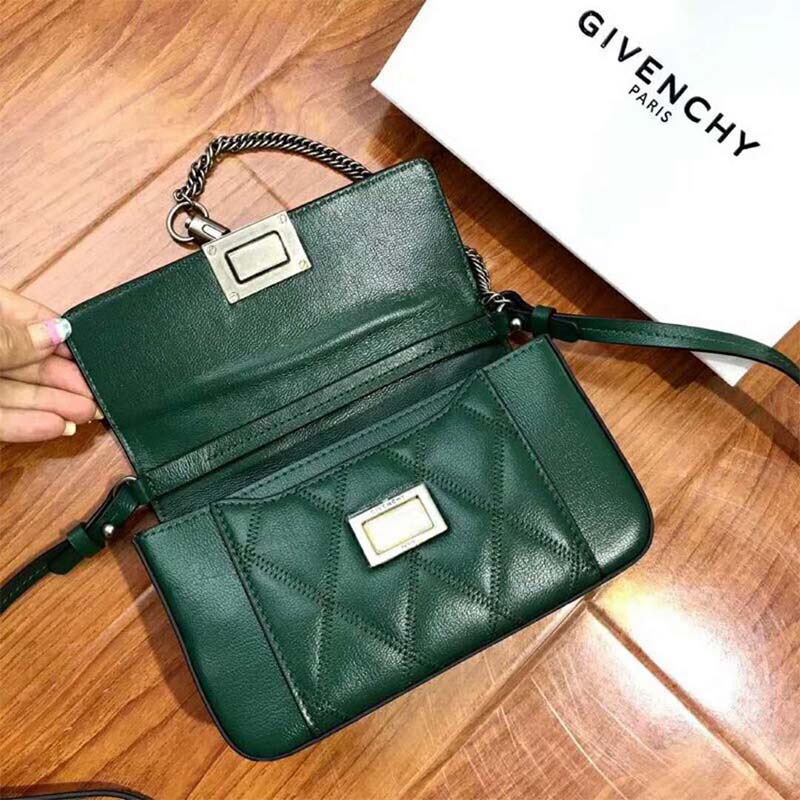 Givenchy Women Mini Pocket Bag in Diamond Quilted Leather-Green - image 4