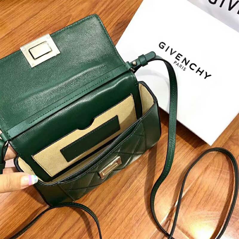 Givenchy Women Mini Pocket Bag in Diamond Quilted Leather-Green - image 8