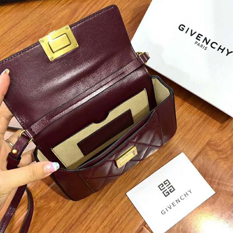 Givenchy Women Mini Pocket Bag in Diamond Quilted Leather-Maroon - image 5