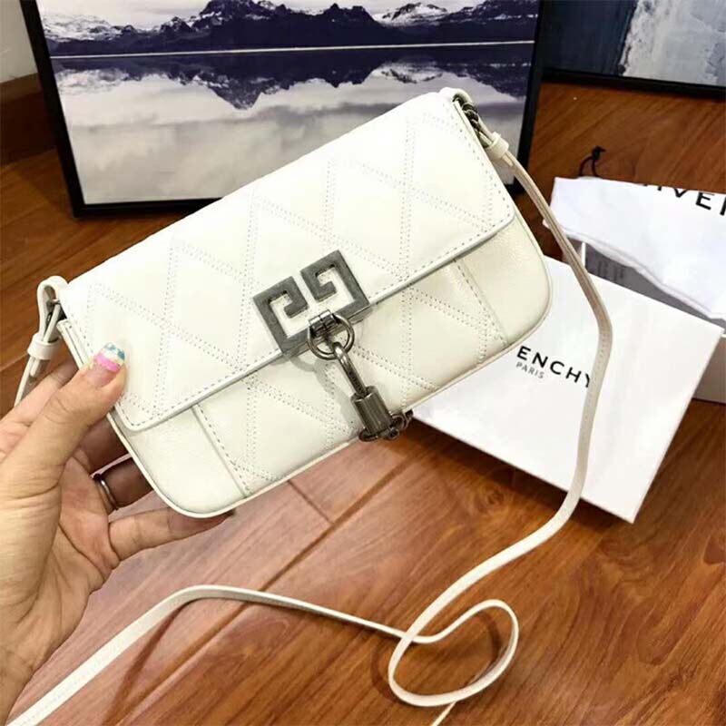 Givenchy Women Mini Pocket Bag in Diamond Quilted Leather-White - image 4