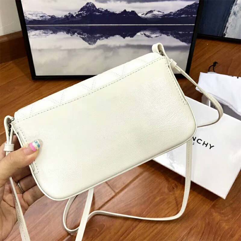 Givenchy Women Mini Pocket Bag in Diamond Quilted Leather-White - image 7