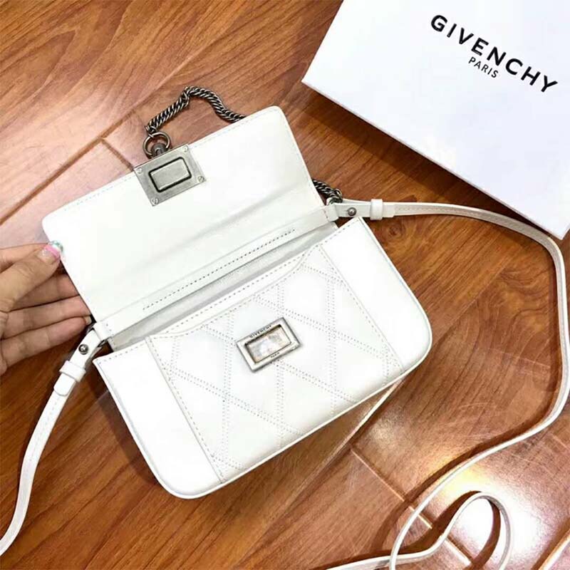 Givenchy Women Mini Pocket Bag in Diamond Quilted Leather-White - image 5
