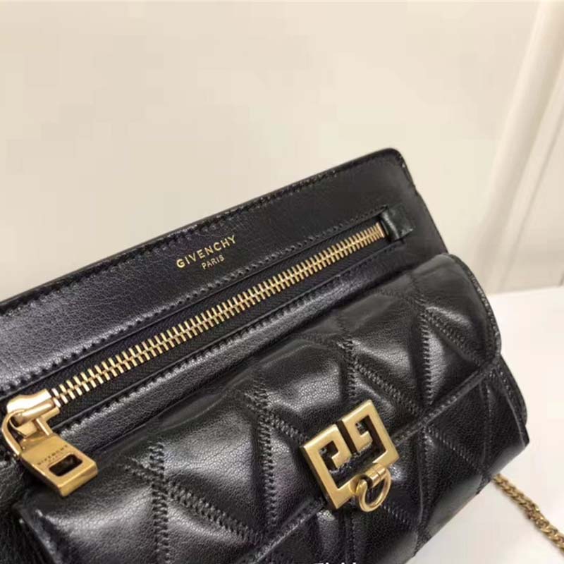 Givenchy Women Pocket Bag in Diamond Quilted Leather-Black - image 5