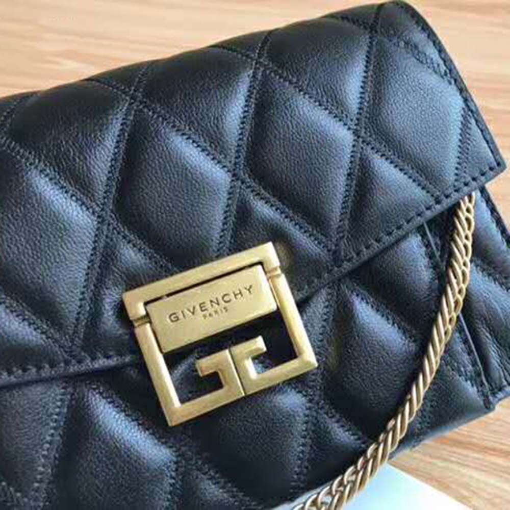 Givenchy Women Small GV3 Bag in Diamond Quilted Leather-Black - image 8