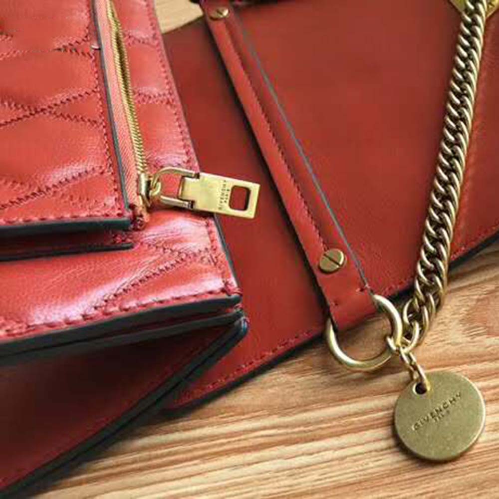 Givenchy Women Small GV3 Bag in Diamond Quilted Leather-Orange - image 9