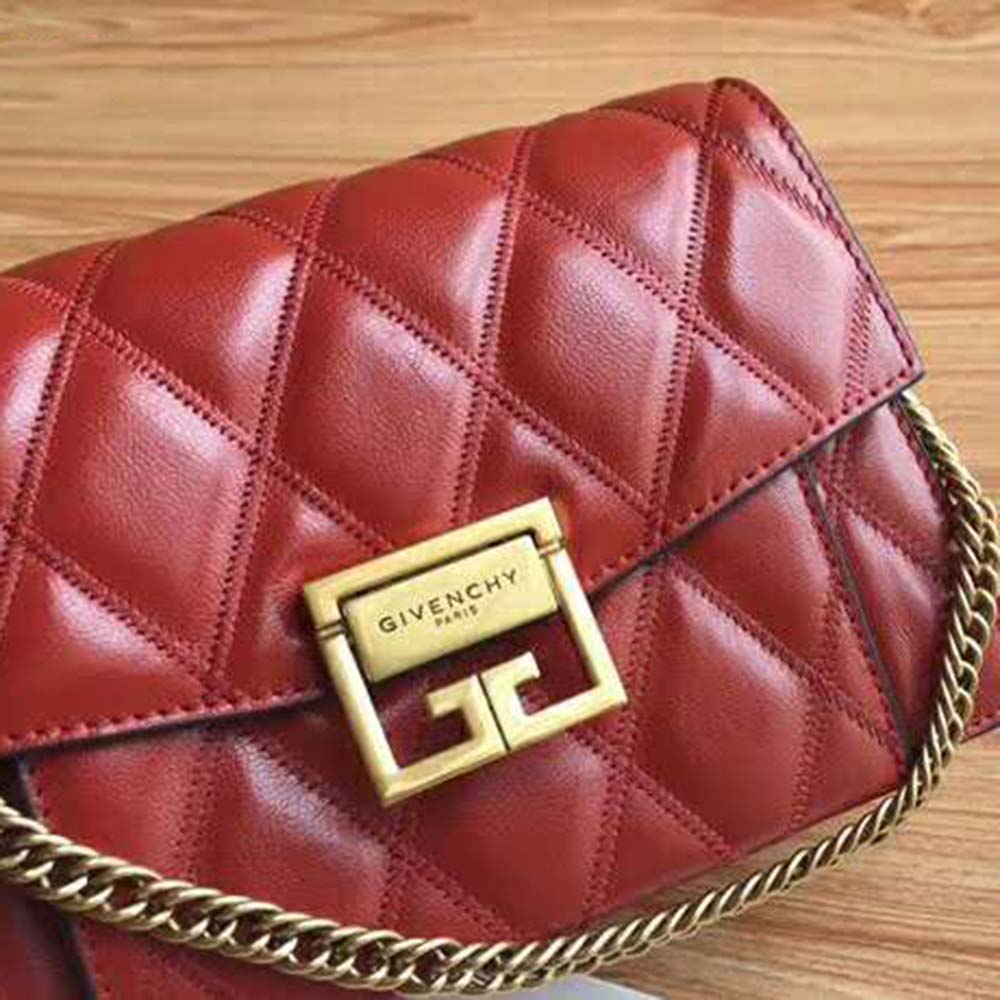 Givenchy Women Small GV3 Bag in Diamond Quilted Leather-Orange - image 7