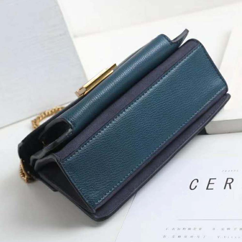 Givenchy Women Two-Toned Medium GV3 Bag Leather and Suede-Blue - image 5