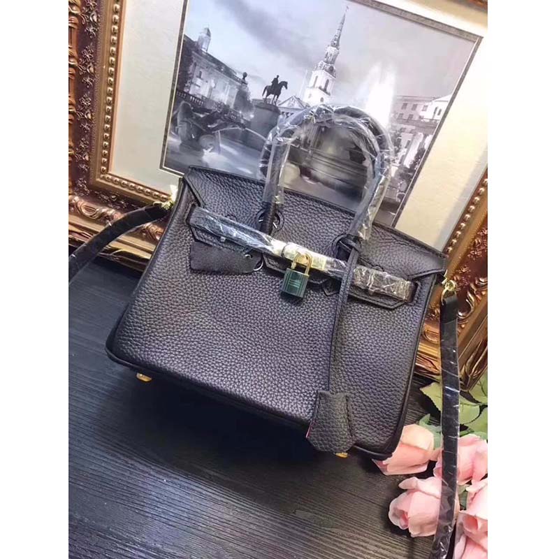 Hermes Birkin 25 Bag in Togo Leather with Gold Hardware-Black - image 8