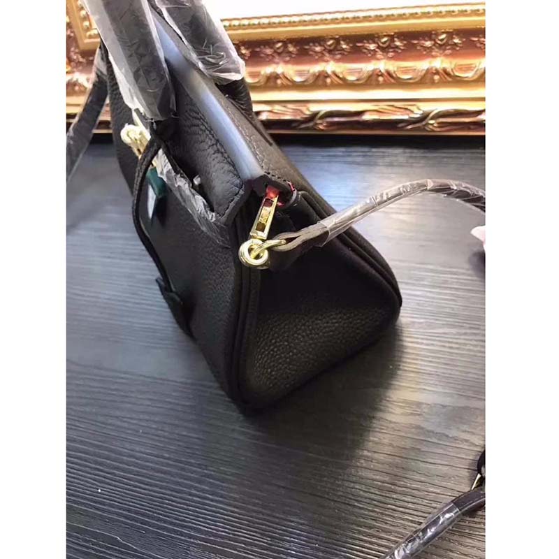 Hermes Birkin 25 Bag in Togo Leather with Gold Hardware-Black - image 5
