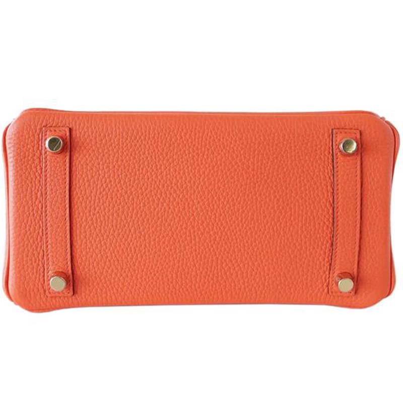 Hermes Birkin 25 Bag in Togo Leather with Gold Hardware-Orange - image 5