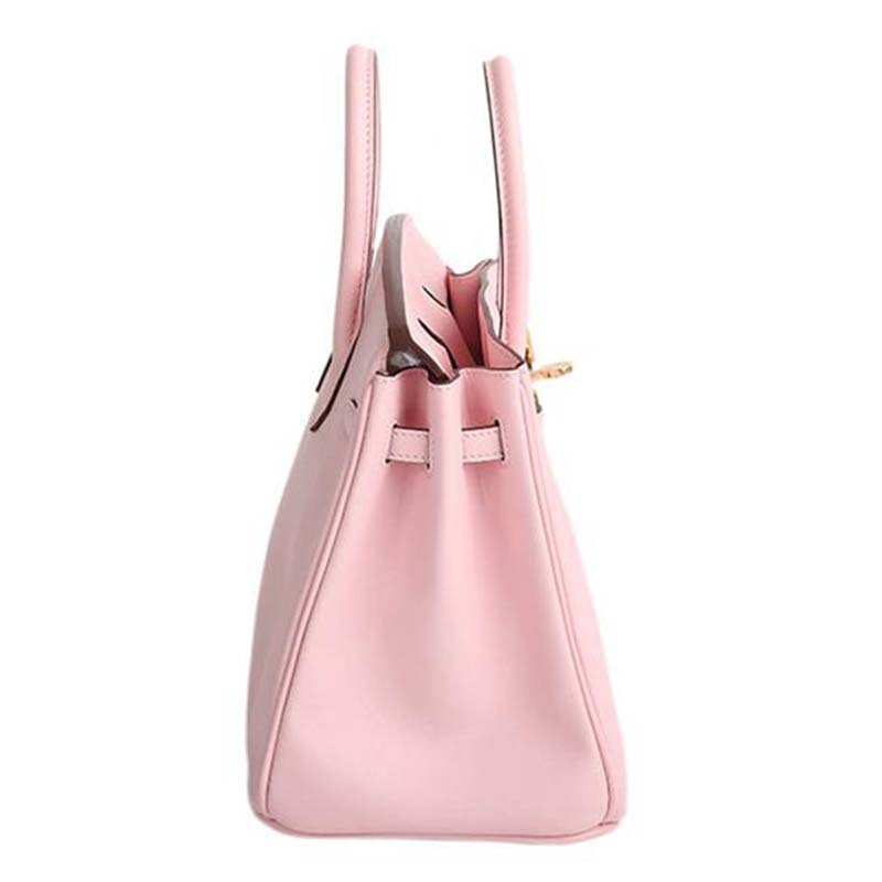 Hermes Birkin 25 Bag in Togo Leather with Gold Hardware-Pink - image 4