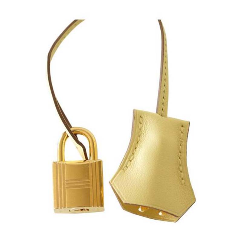 Hermes Birkin 25 Bag in Togo Leather with Gold Hardware-Yellow - image 5