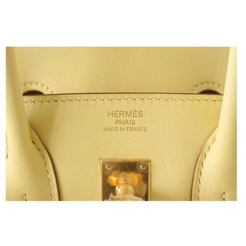 Side profile showing silhouette of Hermes Birkin 25 Bag Yellow