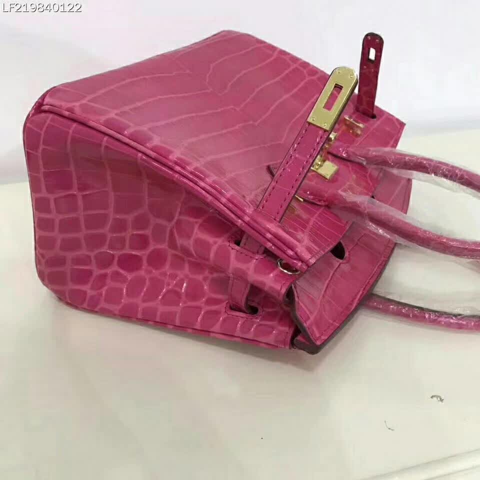 Hermes Birkin 30 Bag in Alligator Leather with Gold Hardware-Pink - image 4