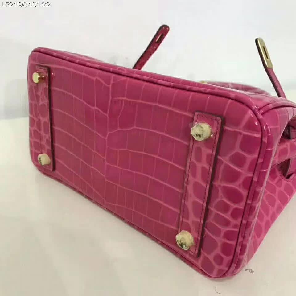 Hermes Birkin 30 Bag in Alligator Leather with Gold Hardware-Pink - image 5