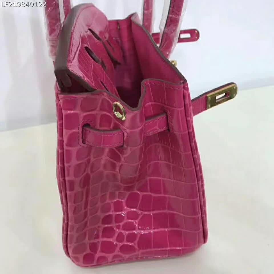 Hermes Birkin 30 Bag in Alligator Leather with Gold Hardware-Pink - image 6