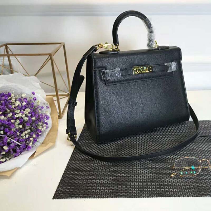 Hermes Kelly Sellier 32 Bag in Togo Leather-Black - image 7
