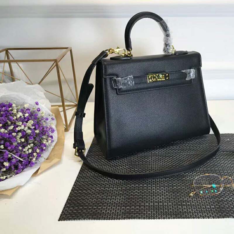 Hermes Kelly Sellier 32 Bag in Togo Leather-Black - image 5