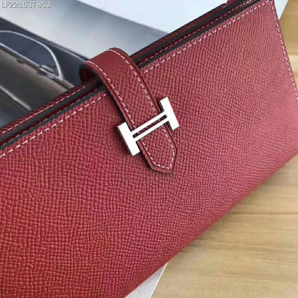 Hermes Medium Bearn Wallet in Epsom Calfskin Leather-Red - image 5
