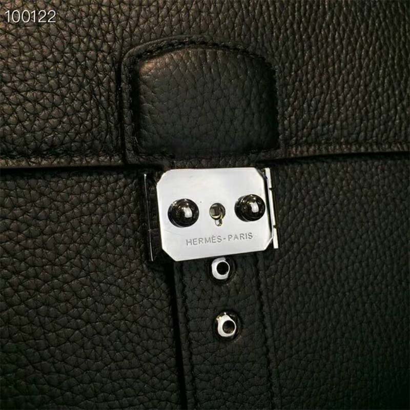 Hermes Men Sac A Depeches 38 Briefcase-Black - image 6