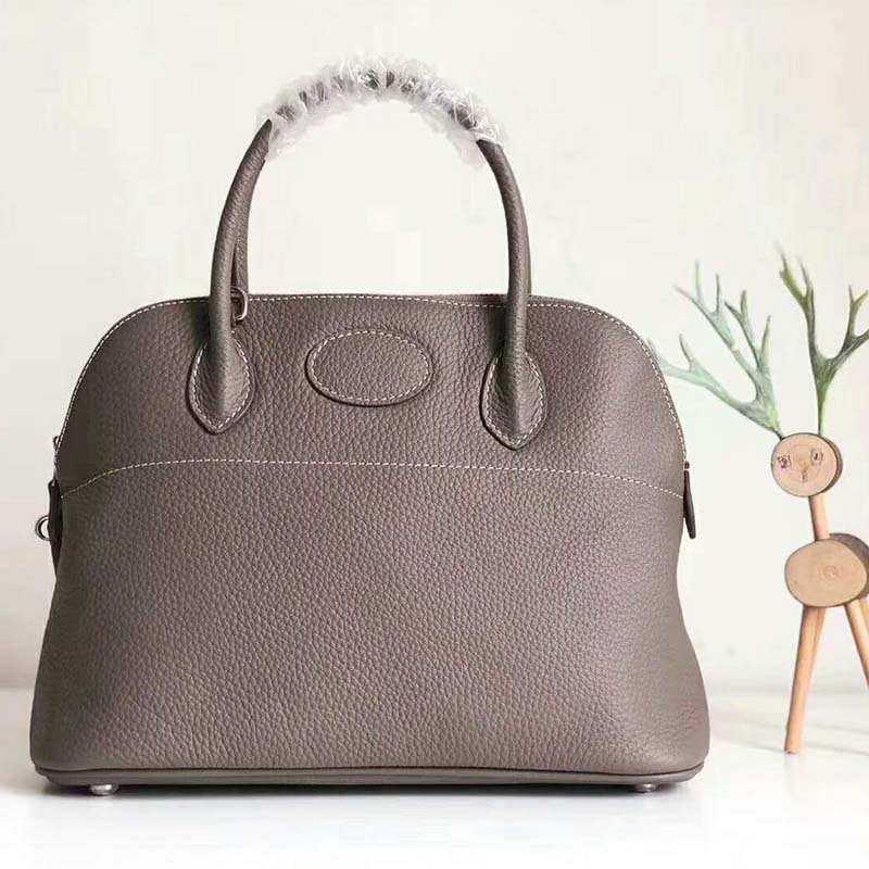 Close-up of polished silver lock on Hermes Women Bolide 31 bag