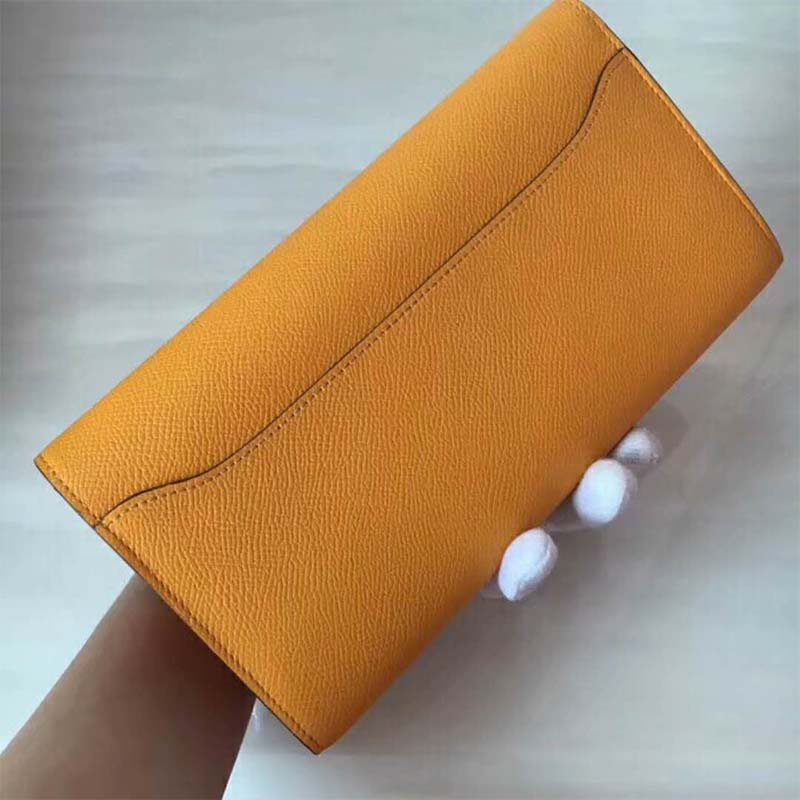 Interior card slots and compartments of Hermes Women Constance Long Wallet