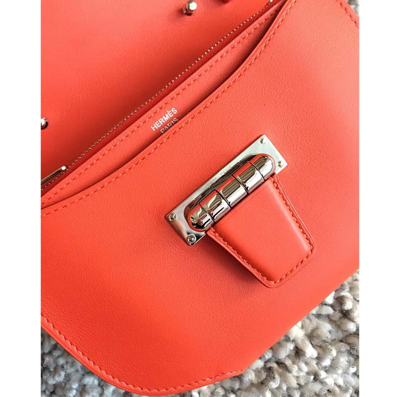 Hermes Women Convoyeur Mini Bag in Calfskin-Orange - image 4