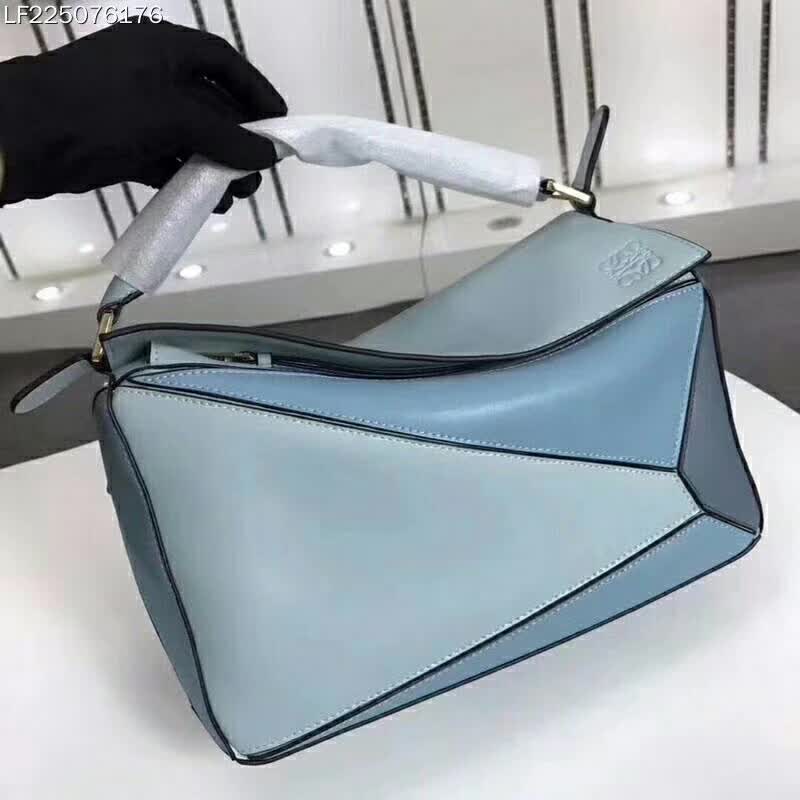 Loewe Puzzle Multi-color Bag with Strap Handle in Calfskin-Blue - image 6