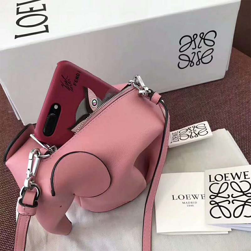Loewe Women Elephant Mini Bag in Calfskin-Pink - image 4