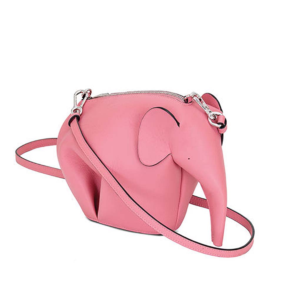 Front view of Loewe Women Elephant Mini Bag in Calfskin-Pink