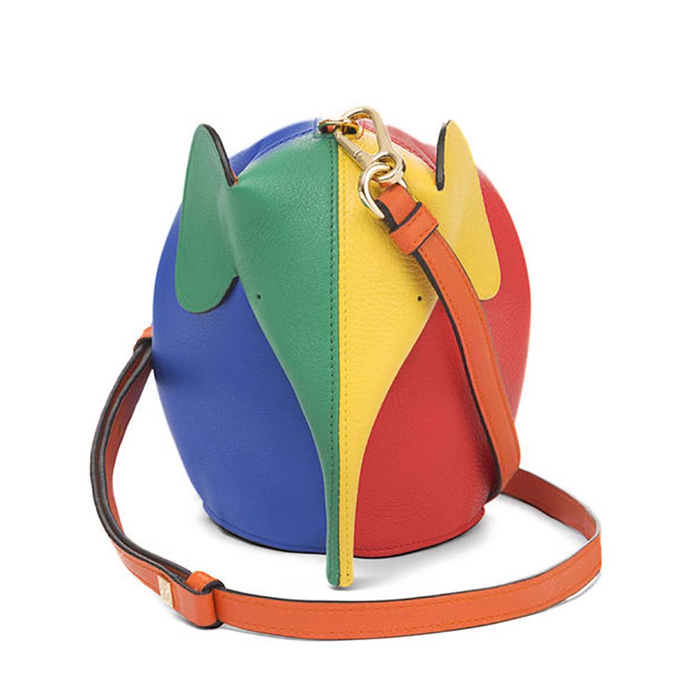 Front view of Loewe Women Elephant Rainbow Mini Bag Multicolor Orange