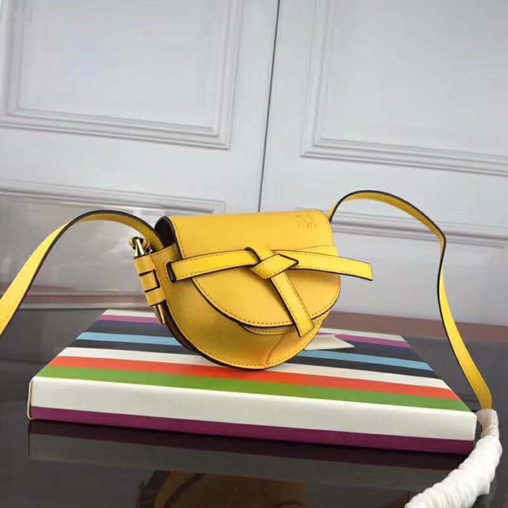 Close-up of signature knot detail on Loewe Women Gate Mini Bag