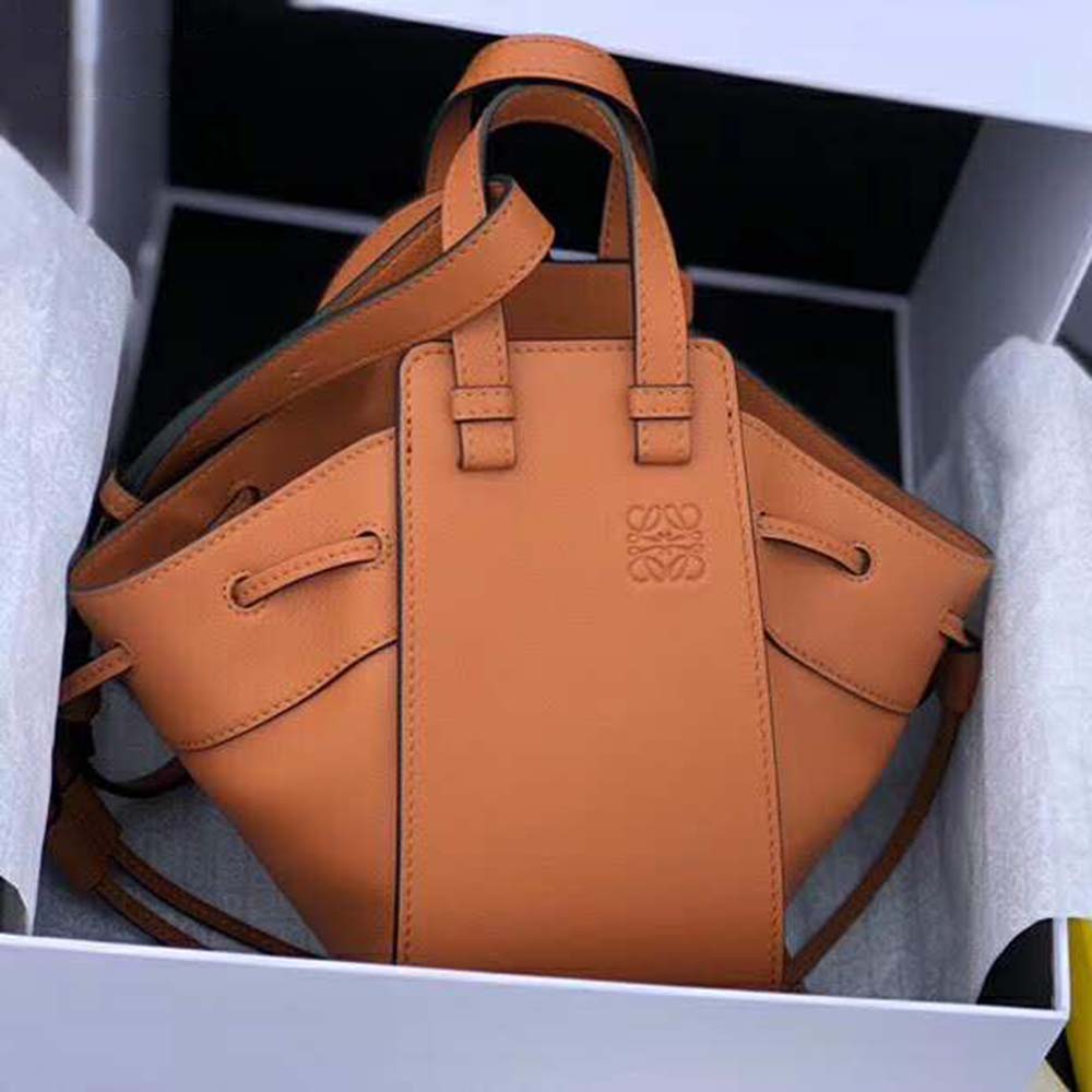 Close-up of knotted leather detail on Loewe Women Hammock Small Bag