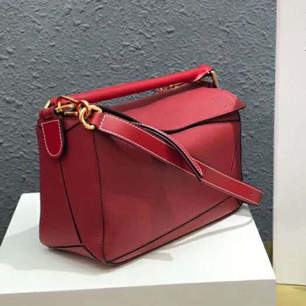 Loewe Women Puzzle Small Bag in Classic Calf Leather-Red - image 4