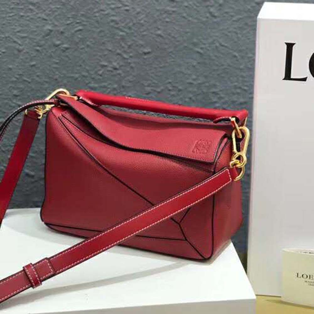 Loewe Women Puzzle Small Bag in Classic Calf Leather-Red - image 5