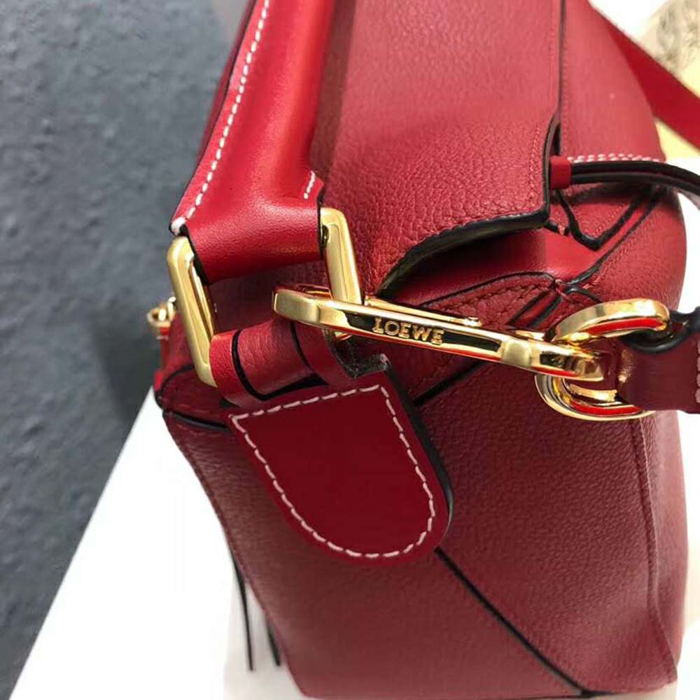 Loewe Women Puzzle Small Bag in Classic Calf Leather-Red - image 7