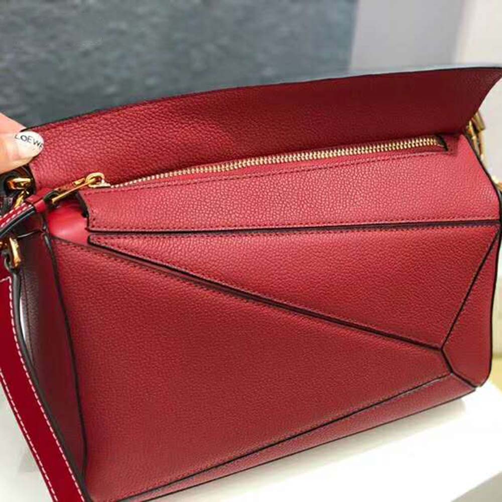 Loewe Women Puzzle Small Bag in Classic Calf Leather-Red - image 6