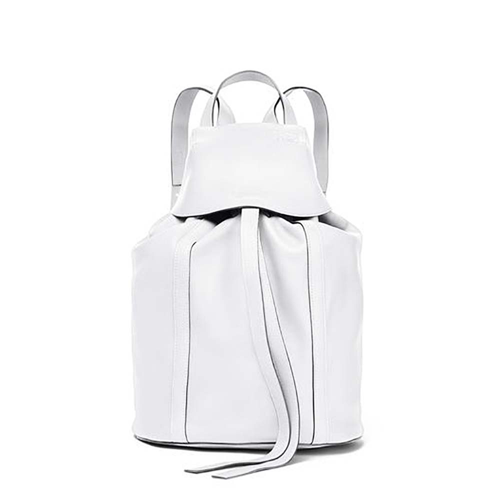 Front view Loewe Women Rucksack Small Soft White with visible zipper