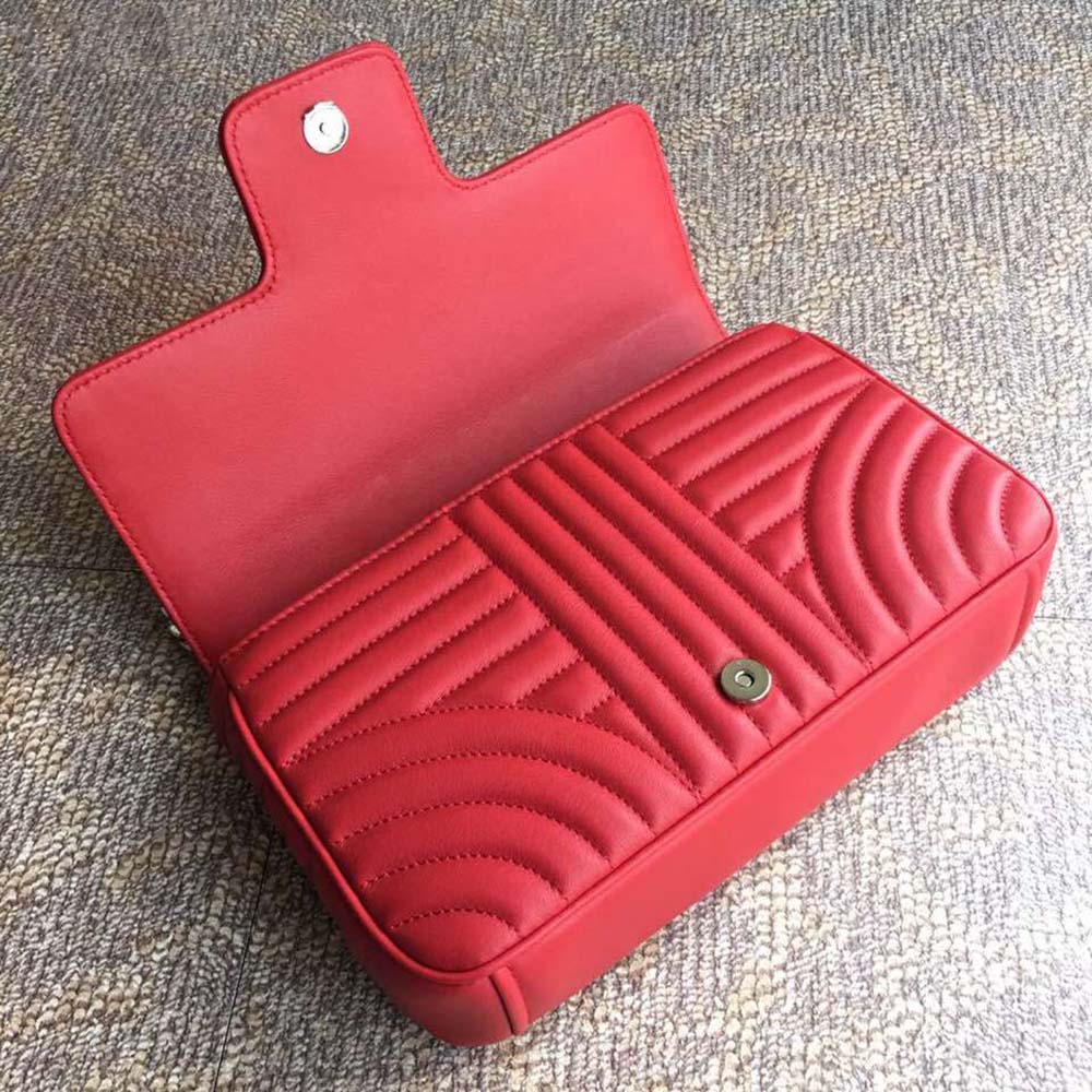 Prada Diagramme Leather Shoulder Bag-Red - image 5