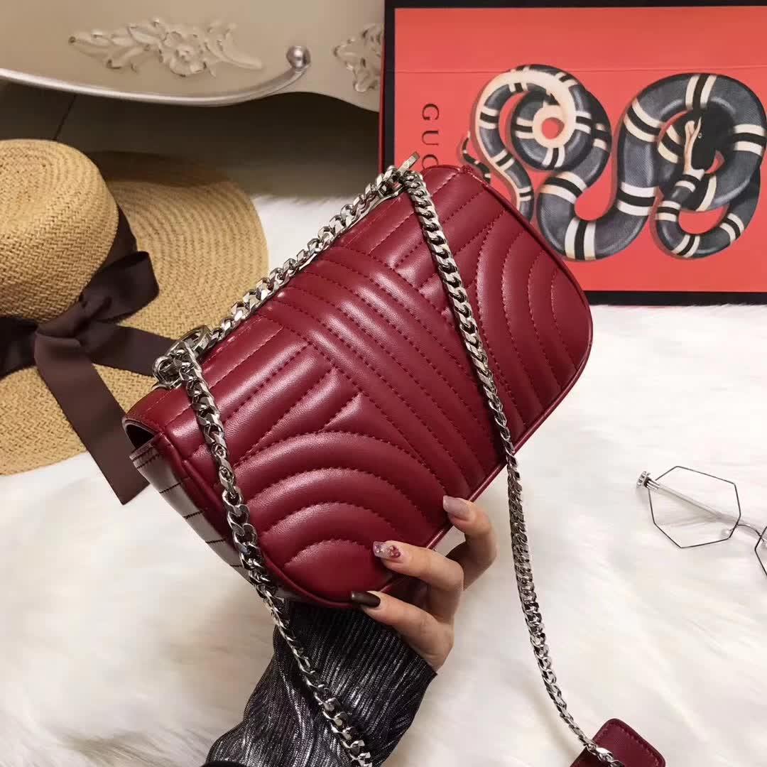 Prada Diagramme Small Leather Shoulder Bag-Maroon - image 6